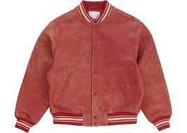 Supreme Worn Leather Varsity Jacket Red Leather Varsity Jackets Varsity Jacket Red Jacket