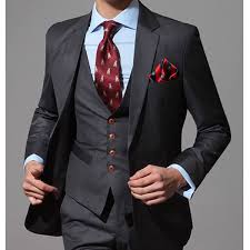Black And Red Mens Suit I Like This Look But Maybe A Solid Red Tie Or Black And Red Stripes Wedding Suits Men Tuxedo For Men Wedding Suit Styles