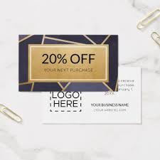 Coupon Modern Navy Blue Gold Discount Cards Zazzle Com In 2020 Discount Card Custom Holiday Card Blue Gold