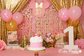 Pink and gold minnie mouse first birthday party cake idea. Pink And Gold Minnie Mouse Birthday Party Ideas