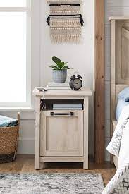 Cool metal handles protect a pair of drawers durable enough to carry 22 lbs. Better Homes Gardens Modern Farmhouse Usb Nightstand Rustic White Walmart Com Walmart Com