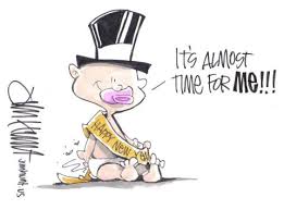 Babies And New Years To Be Born Funny Cartoon Drawings Happy New Years Eve Happy New