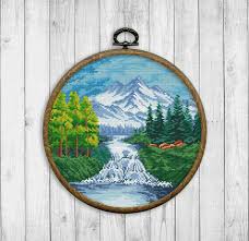 If you click on an image below you will see the full pattern details and a link to where you can buy the cross stitch pattern at our artecy shop. Landscape Modern Cross Stitch Pattern Nature Counted Cross Etsy Nature Cross Stitch Cross Stitch Landscape Cross Stitch