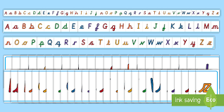 Includes a teacher's guide with suggested activities, . A4 Cursive Uppercase And Lowercase Display Alphabet Line