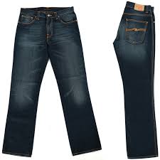 details about new nudie mens slim fit jeans slim jim clean blue w33 l32