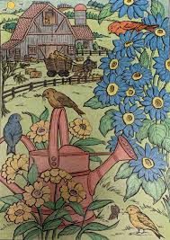 Fuzzy's advanced adult coloring pages include simple and complex flower, animal, and pattern coloring book designs for your doodling pleasure oh, how i love to color! 24 Pages 8x11 A4 Adult Coloring Book Country Life Rural Autumn Landscapes Vintage Painting Flonz Vintage Designs For Grayscale Coloring Decorative Paper Home Theinstantsolutions Com