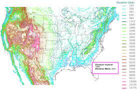 Us Elevation Map Interactive Contour Elevation Map Of The Us