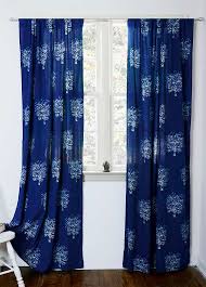 Indigo Curtains Window Curtain Indigo Blue Bedroom One Panel 44 X84 Or 96 L Hand Block Printed Blue Curtains Bedroom Indigo Curtains Printed Curtains