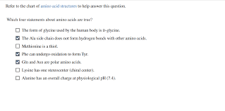 solved refer to the chart of amino acid structures to hel