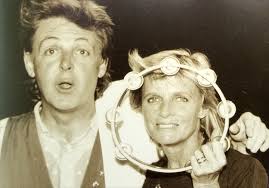 Mary, Linda, and Paul McCartney during Mary's silver 25th birthday party,  August of 1994