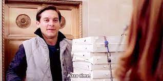 #spiderman #spidermanhomecoming #spidermanfarfromhome #spidermansavesspider man pizza delivery scenespider man saves children on delivering the pizza spider. Pizza Peter Parker Gif Pizza Peterparker Pizzatime Discover Share Gifs