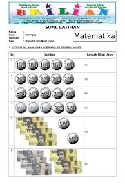 Jika ditulis dalam bentuk pecahan maka anton bernilai …. Soal Latihan Menghitung Uang Disertai Gambar Dan Kunci Jawaban Bimbel Brilian