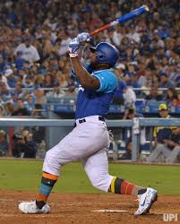 Los Angeles Dodgers Yasiel Puig Hits A Solo Home Run Over The Centerfield Wall In The Sixth Inning Against The Milwaukee Yasiel Puig Dodgers Homerun