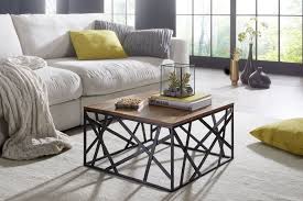 Wohnling Couchtisch 60x60 Cm Wl5 596 Aus Sheesham Massivholz Und Schwarz Lackiertem Eisen Furniture Decor Coffee Table