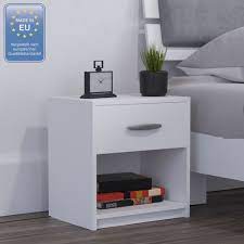 2x table de chevet table de nuit commode a coucher tiroir rangement blanc table de nuit table de chevet rangement