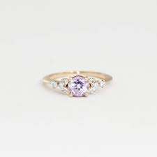 14k white gold band width: Lavender Amethyst And Diamond Engagement Ring Handmade In Etsy