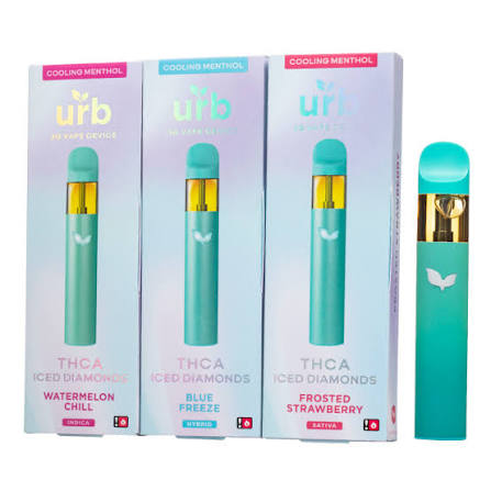 how to use urb disposable vape URB Vape-Cay Iceland Iced Diamonds Disposable  3G