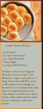 Jo M Recipe Yeast Rolls With Bisquick In 2020 Easy Yeast Rolls Recipes Bisquick Recipes