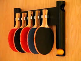 Pongon Wall Mount Table Tennis Ping Pong Paddle And Ball Holder Store Your 40mm Balls Hang Up To 5 Padd Ping Pong Room Wall Mounted Table Table Tennis Room