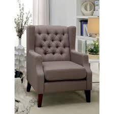 The chair and plush cushion are upholstered in a smooth blended fabric, available in a variety of modern colors and embellished with diamond button tufting and nail head trim. Penbrook 36 Wide Tufted Polyester Armchair Furniture Contemporary Chairs Furniture Of America