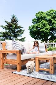 This is probably one of my favorite diy sofas because it doesn't look diy! The Perfect Outdoor Sofa Free Plans Nick Alicia