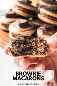 Brownie Macarons Recipe In 2020 Macaroon Recipes Eat Dessert Macarons