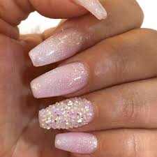 These Sparkly Nails Are Glitter Ally To Die For More For this look the nails are vibrant pink, white, silver glitter and pink and white.