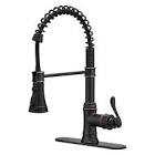 Single-Handle Pull-Down Sprayer 3 Spray High Arc Kitchen Faucet with Deck Plate in Oil    A-94553-ORB BWE