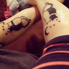 Black cats are also known as a harbinger of destruction. Black White Cats With Stars Moon Sibling Tattoo Blurmark