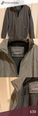 Like New Men S Weatherproof Brand Gray Jacket Med Black Patterned Shirt Weatherproof Jacket Gray Jacket