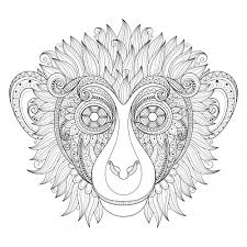 Good cartoon animals kids monkey coloring page. Ornate Monkey Head Coloring Page Kidspressmagazine Com