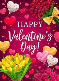 Happy valentine's day flowers images. Valentines Day Red Flowers And Heart Balloons Royalty Free Vector Clipart
