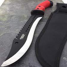 Buy 16 FULL TANG RED SHARPENED MACHETE w SHEATH Hunting Survival Fixed  Blade + free eBook by Only US Online at desertcartParaguay