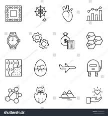 Thin Line Icon Set Chart Vector Stock Vector Royalty Free