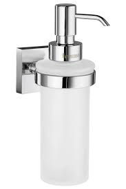 Glass soap dispenser with stainless steel pump, hand foam frosted glass pump bottle great for lotions, liquid soap (1pcs, gray) $13.99. Smedbo House Polished Chrome Holder With Frosted Glass Soap Dispenser Rk369