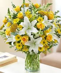 A flower bouquet is a collection of flowers in a creative arrangement. Large Yellow And White Luxury Vase By Flowers By Marianne
