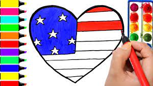 My favorite horse is named lucky. Usa Heart Coloring Page Drawing American Flag Independence Day Learn To Color Youtube