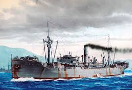 Buque De Desembarco Shunko Maru Ship Poster Marine Paint Ship Art