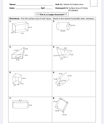 What is the volume and surface area of the sphere in terms of x? Name Date Unit 11 Volume Surface Area Bell Chegg Com