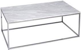 Kensal White Marble And Stainless Steel Rectangular Coffee Table Cfs Furniture Uk