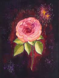 Pink Rose Art Print By Asja Boros X Small Rose Art Art Good Vibes Art
