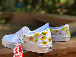 Painted Flower Vans Etsy Vans Shoes Vans Shoes Fashion Painted Shoes Diy