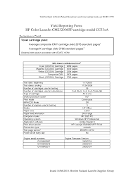 Method for determining stated page yield from test results: Http Www Hp Com Pageyield Pyisorpts Colorlaserjets Hp Clj Cm2320 Mfp With Cc530 33a Ver1 Pdf