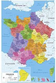 Rechercher sur la carte de france rechercher un itinéraire. Erik Poster Carte De France 2017 Papier Glace 91x61cm Amazon Fr Fournitures De Bureau