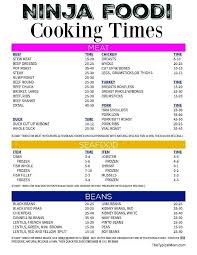 Free Printable Ninja Foodi Cooking Times Sheet Ninja Recipes Ninja Cooking System Ninja Cooking System Recipes