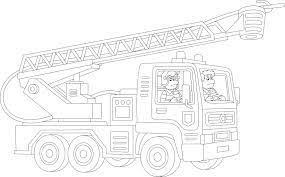 coloriage vehicules camion de pompier 01 10 doigts lyria