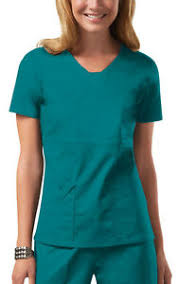 details about teal cherokee workwear core stretch v neck scrub top 24703 tlbw