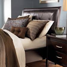 Upholstered Beds Bedroom Refresh Furniture Brown Leather Bed