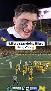 Colston Loveland had something to say after things got heated between  Michigan and Michigan State 👀