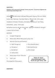 (catatkan nama mesyuarat dan bilangan mesyuarat). Assignment On Notice Of Meeting Agenda Question Sediakan Notis Mesyuarat Ini Studocu